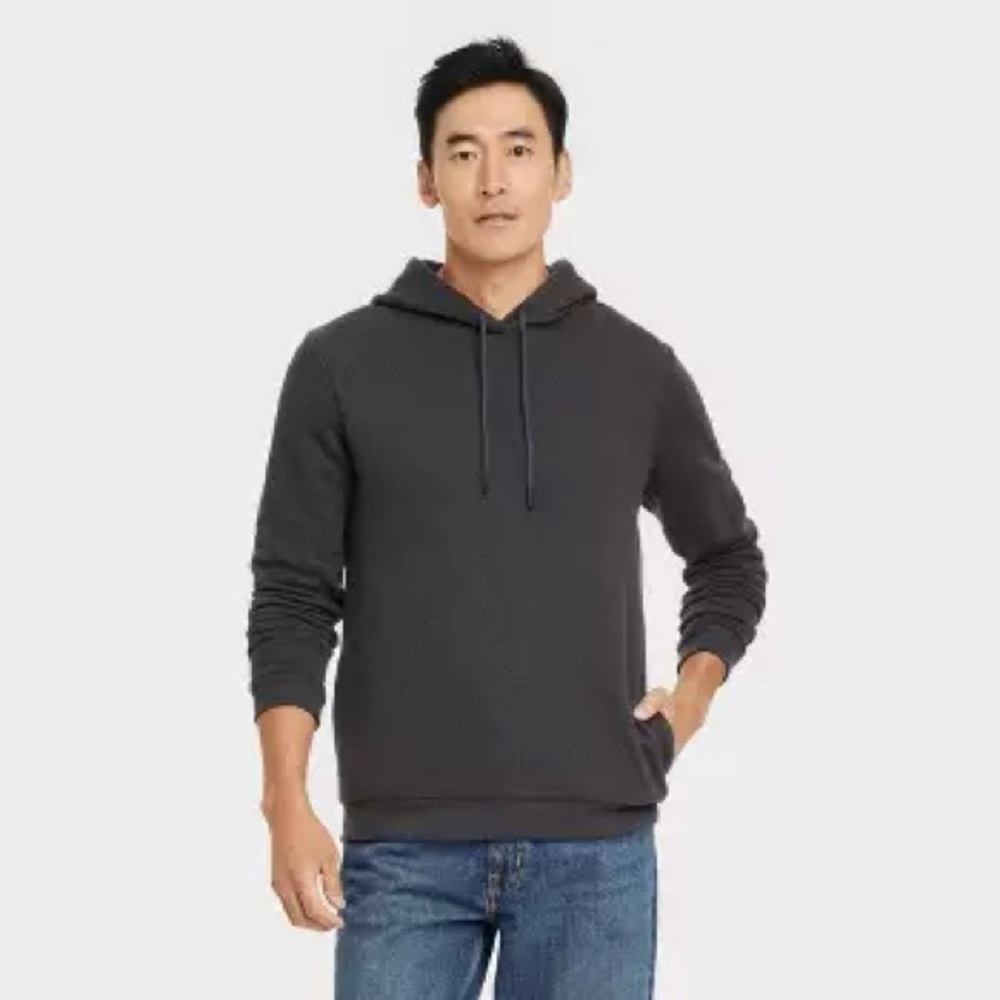 Men's Textured Fleece Hooded Sweatshirt